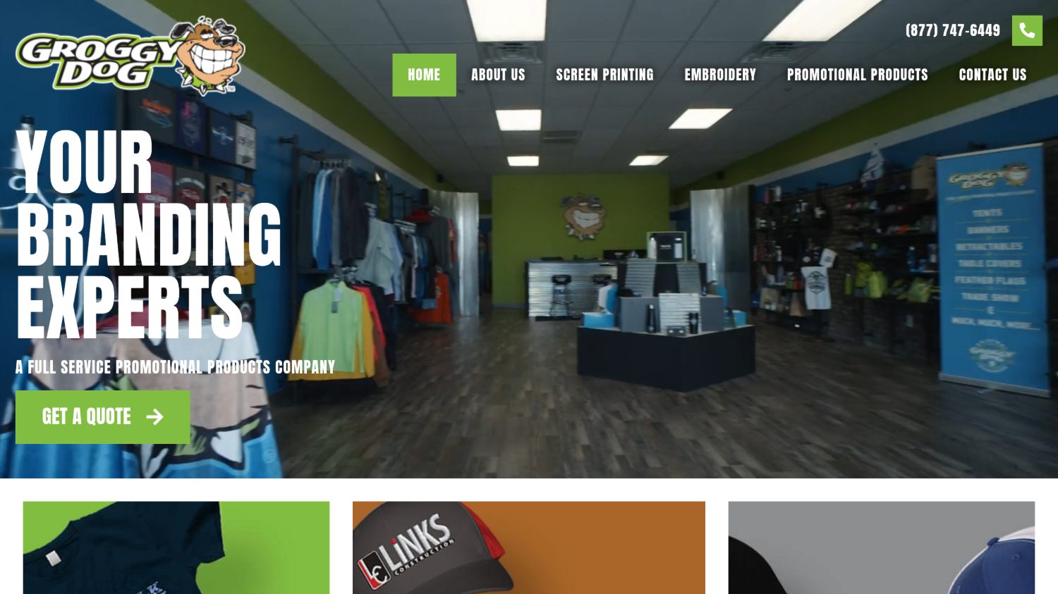 Groggy Dog site before the redesign