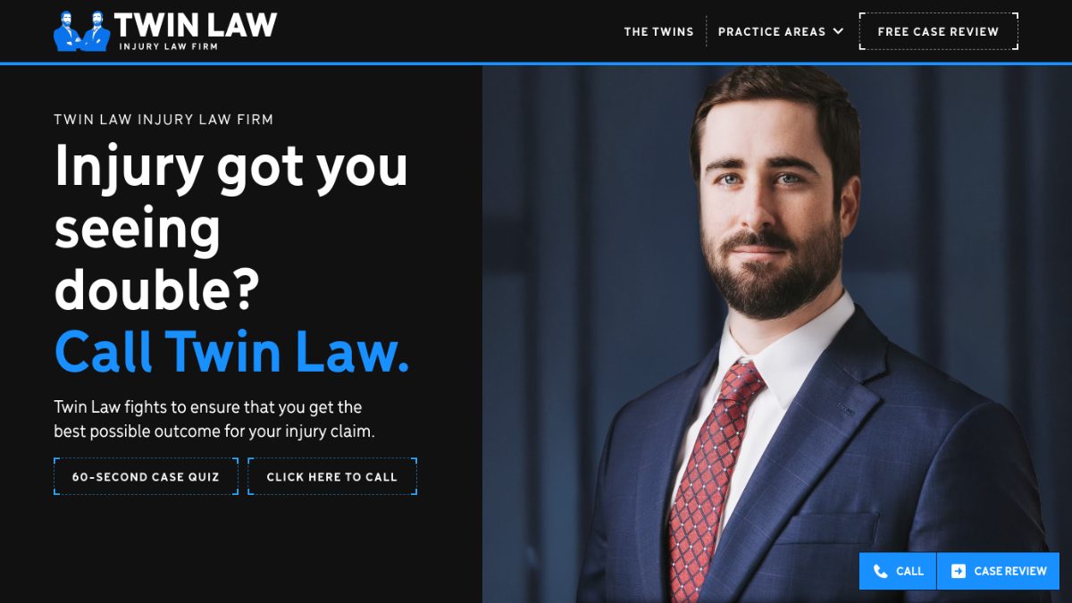 Twin Law website homepage